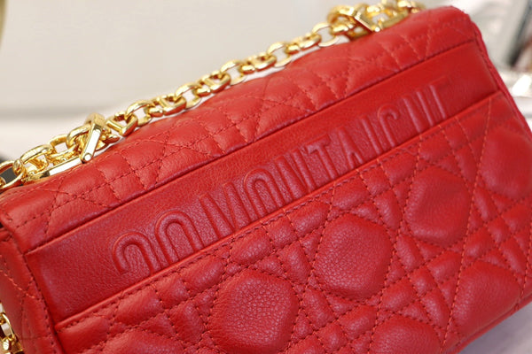 Dior Caro Bag Red Supple Cannage Calfskin