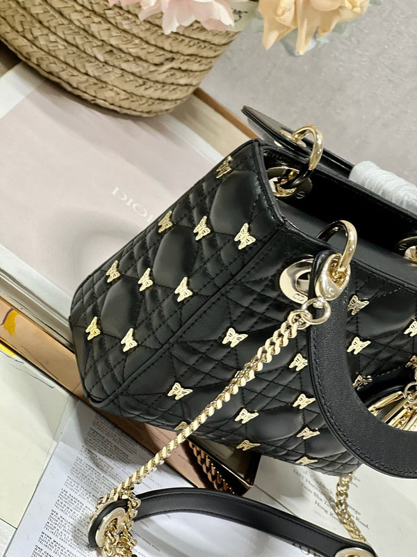Christian Dior Lambskin cannage Butterfly Studs Royal tushar