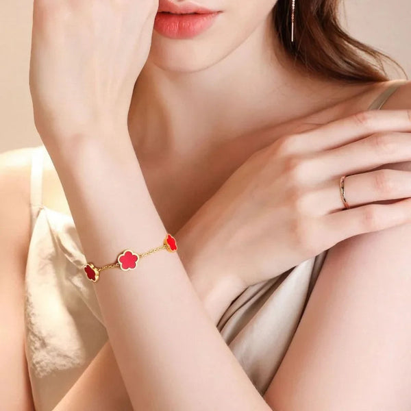 Golden Elegance Leaf Bracelet Royal tushar