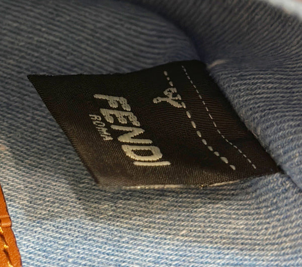 Fendi Denim Vitello King FF Mini Baguette Denim