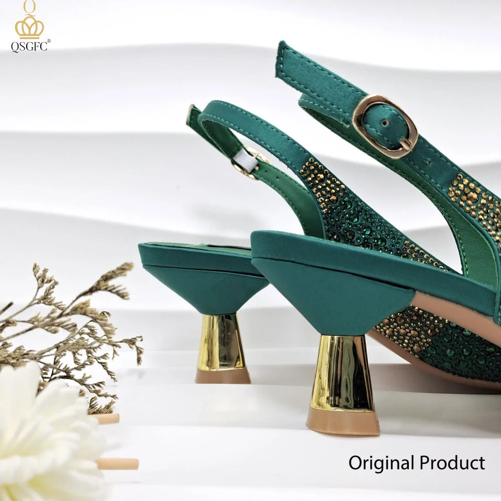 Rhinestone Embellished Pump and Handbag Set Royal tushar