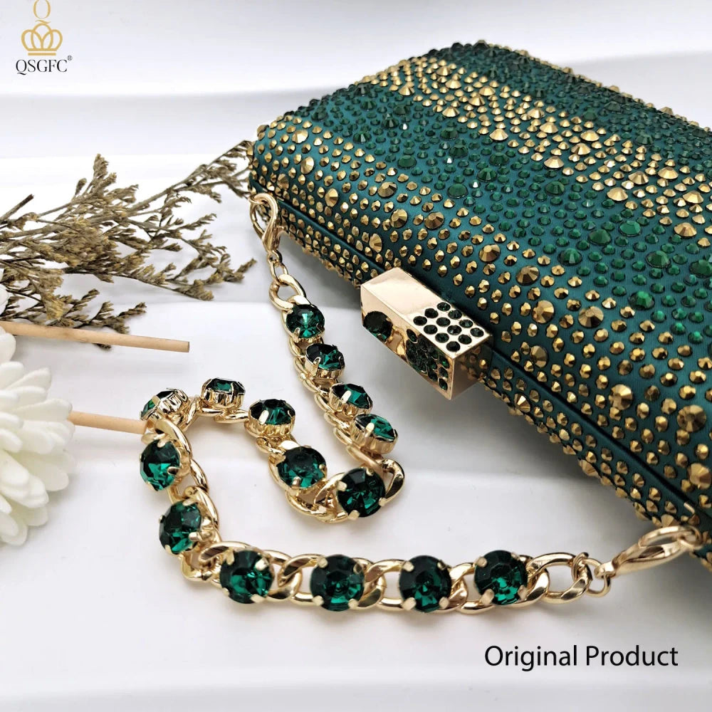 Rhinestone Embellished Pump and Handbag Set Royal tushar