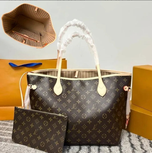 Neverfull MM Tote Bag Brown PVC Royal tushar