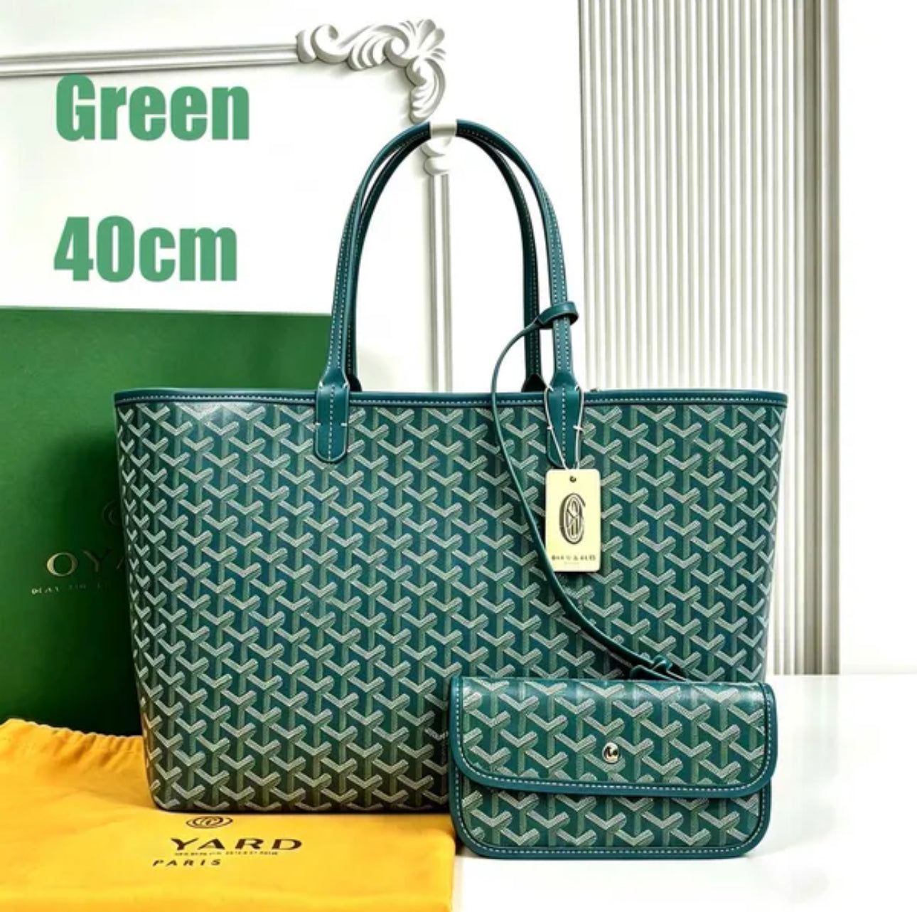 Green Saint Louis PM Tote Bag Palladium Hardware Royal tushar