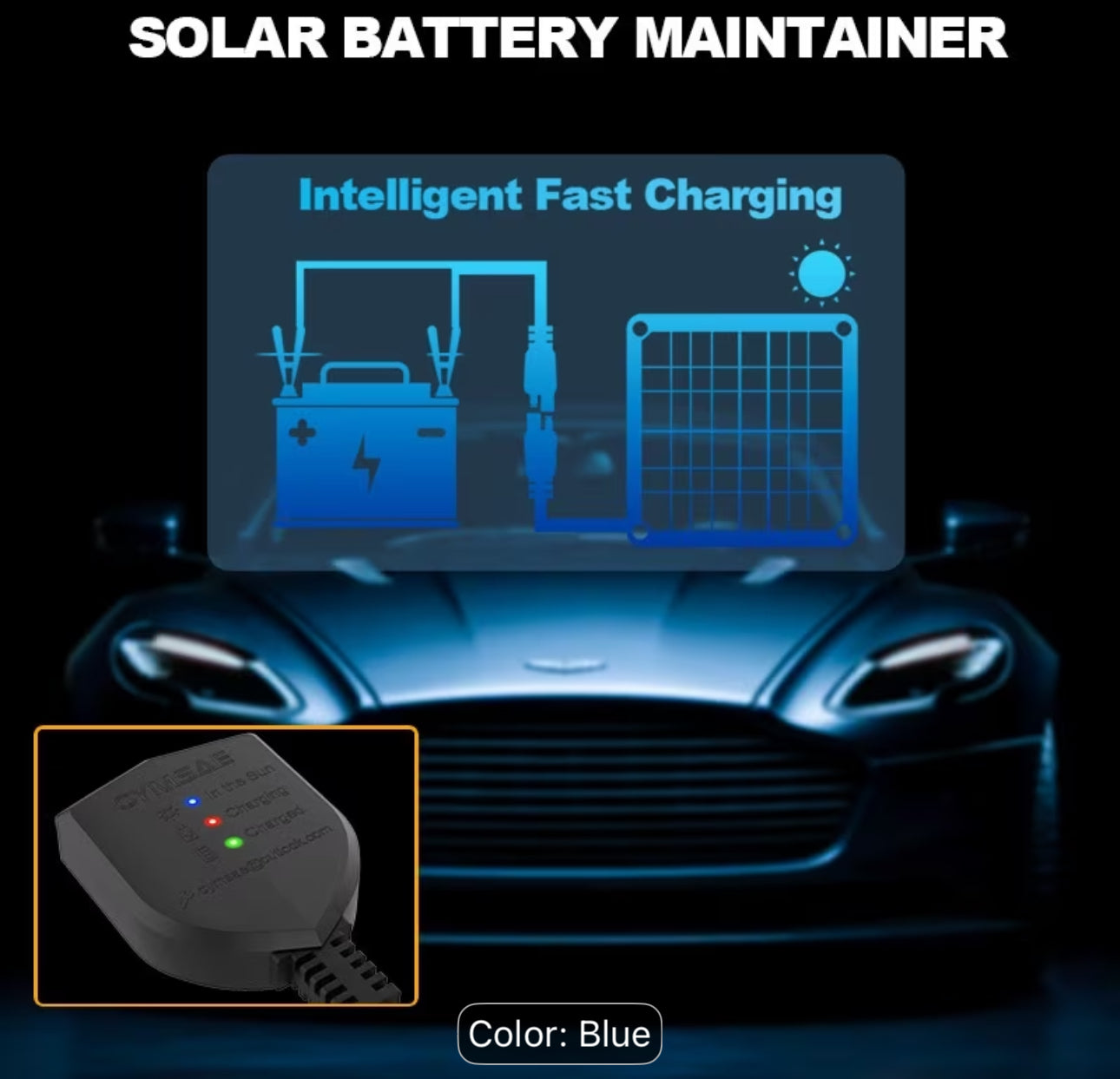 Pack of 2 12 V solar battery charger and maintainer for boats parked RV cars Royal tushar