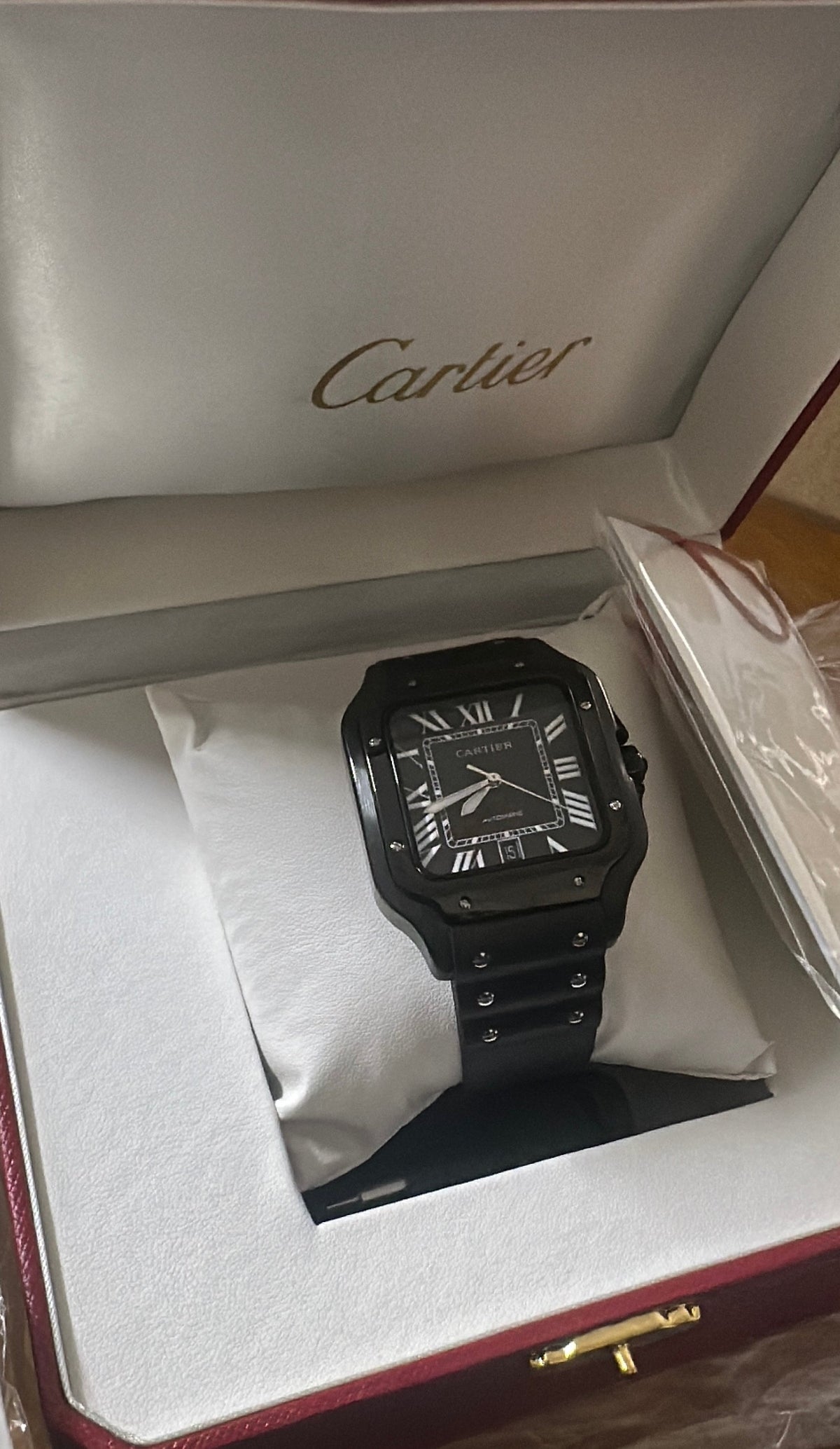 Santos  Model Automatic Black Dial Black blue stone Royal tushar