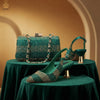 Rhinestone Embellished Pump and Handbag Set Royal tushar